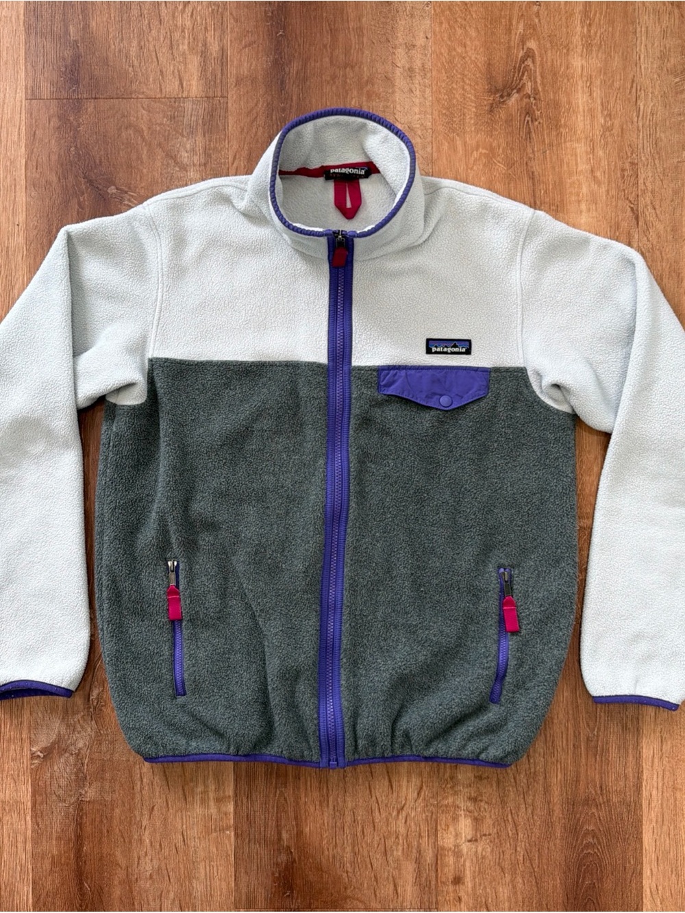 Patagonia Synchilla Snap-T Fleece Pullover Women’s Medium Gray Purple Colorblock
